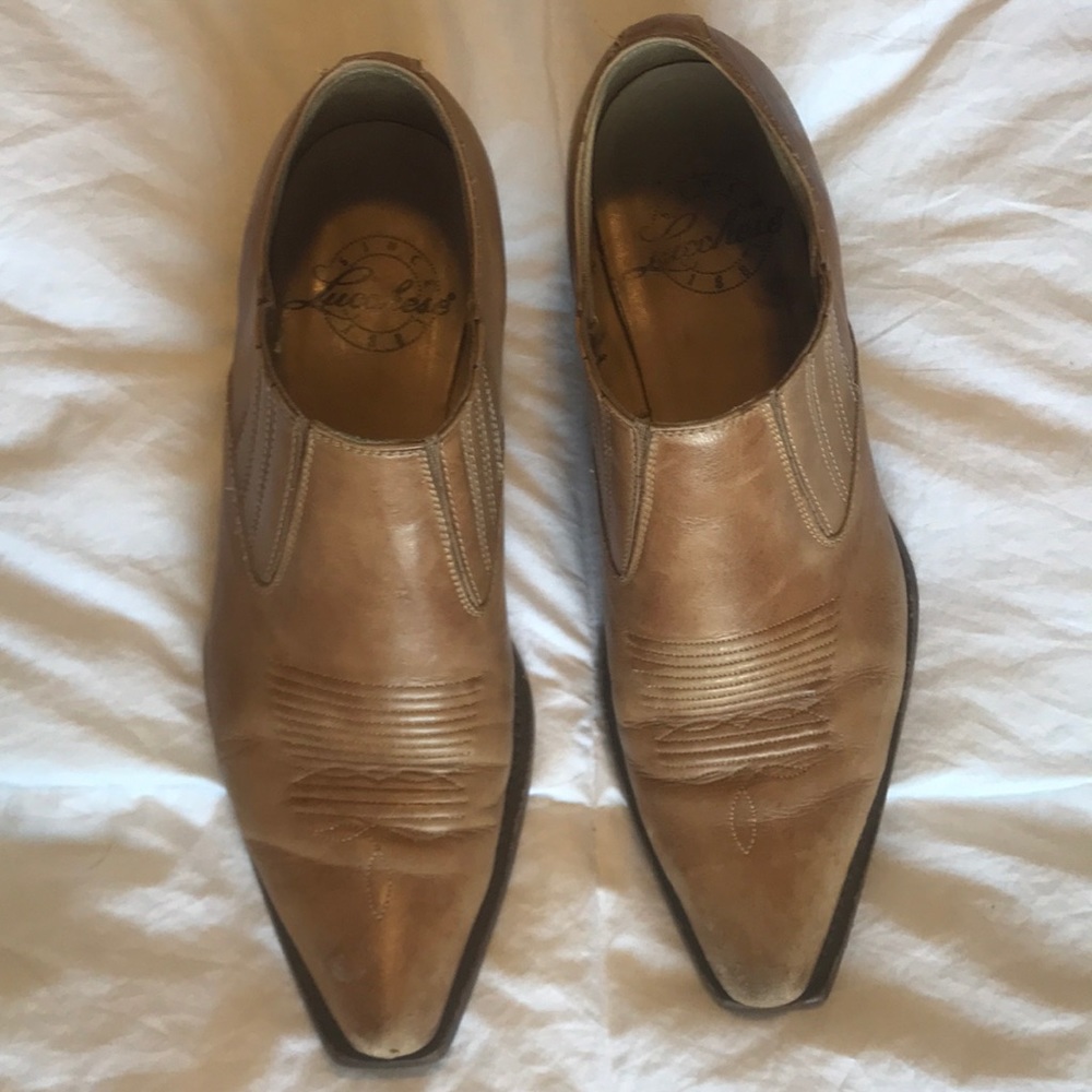 Women’s Size 9 Tan Lucchese Short Cowboy Boots